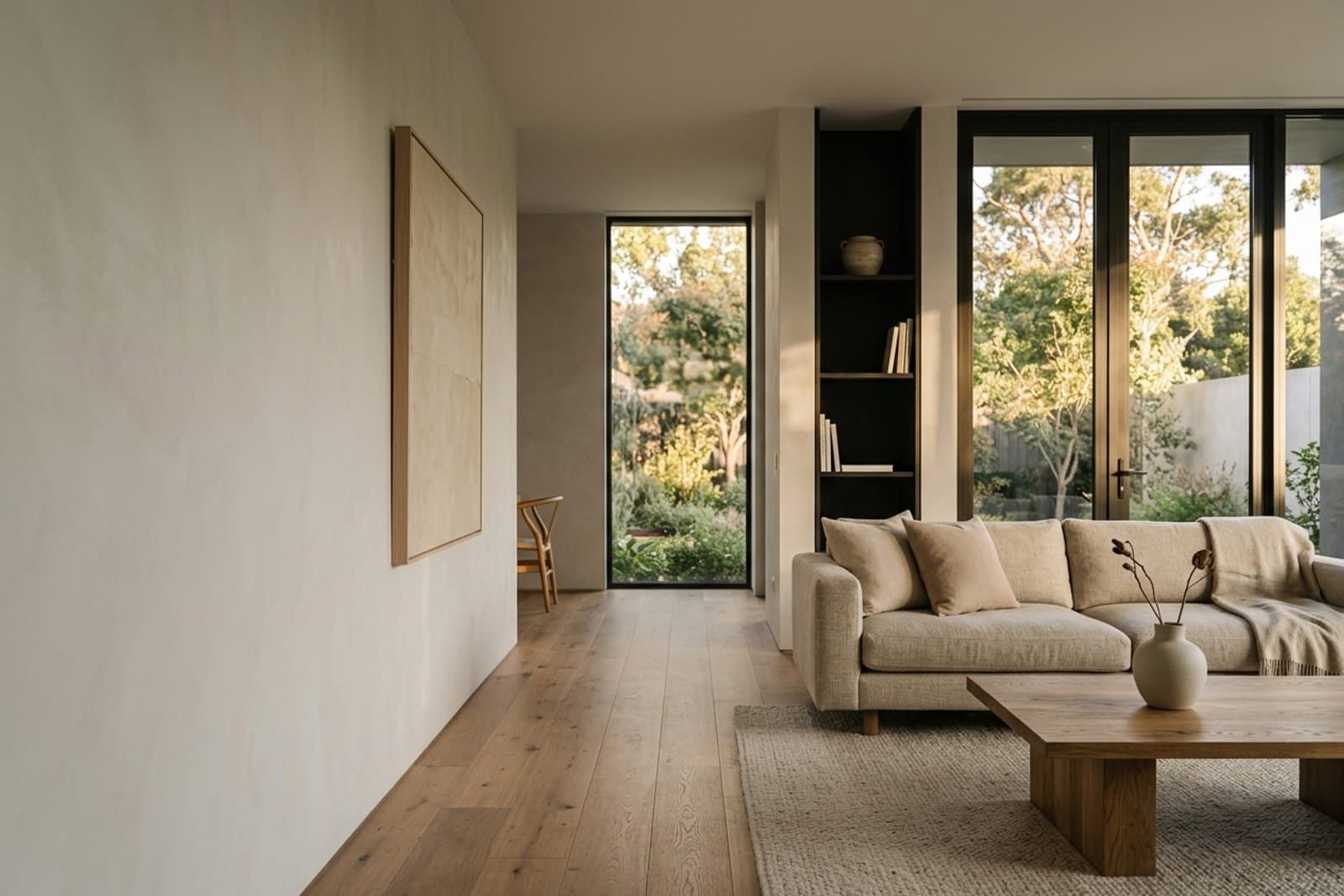 A living room in late afternoon light