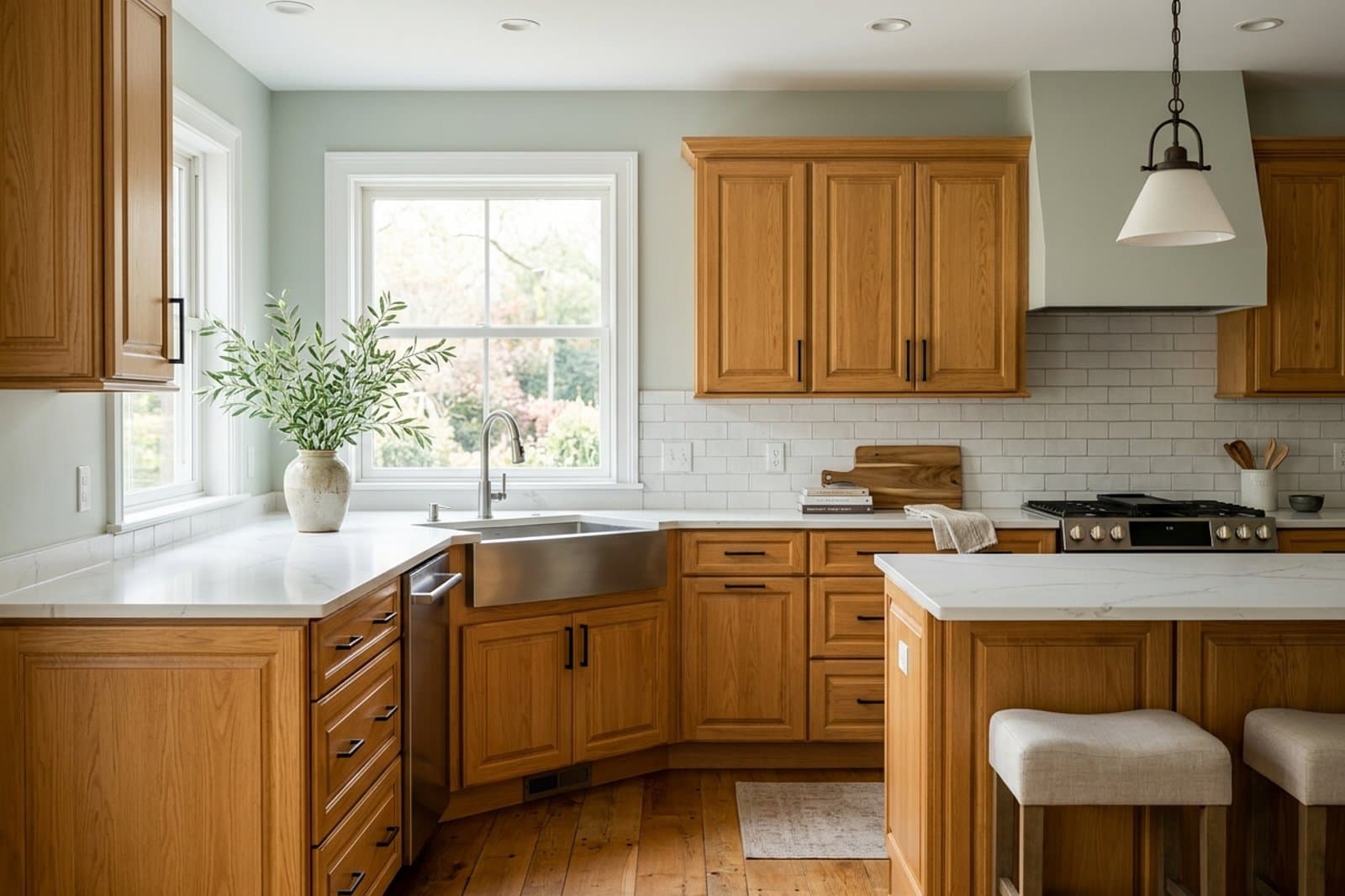 Paint Colors That Go With Honey Oak Cabinets (12 LRVs)